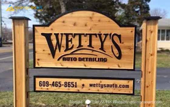 biển quảng cáo bằng gỗ 